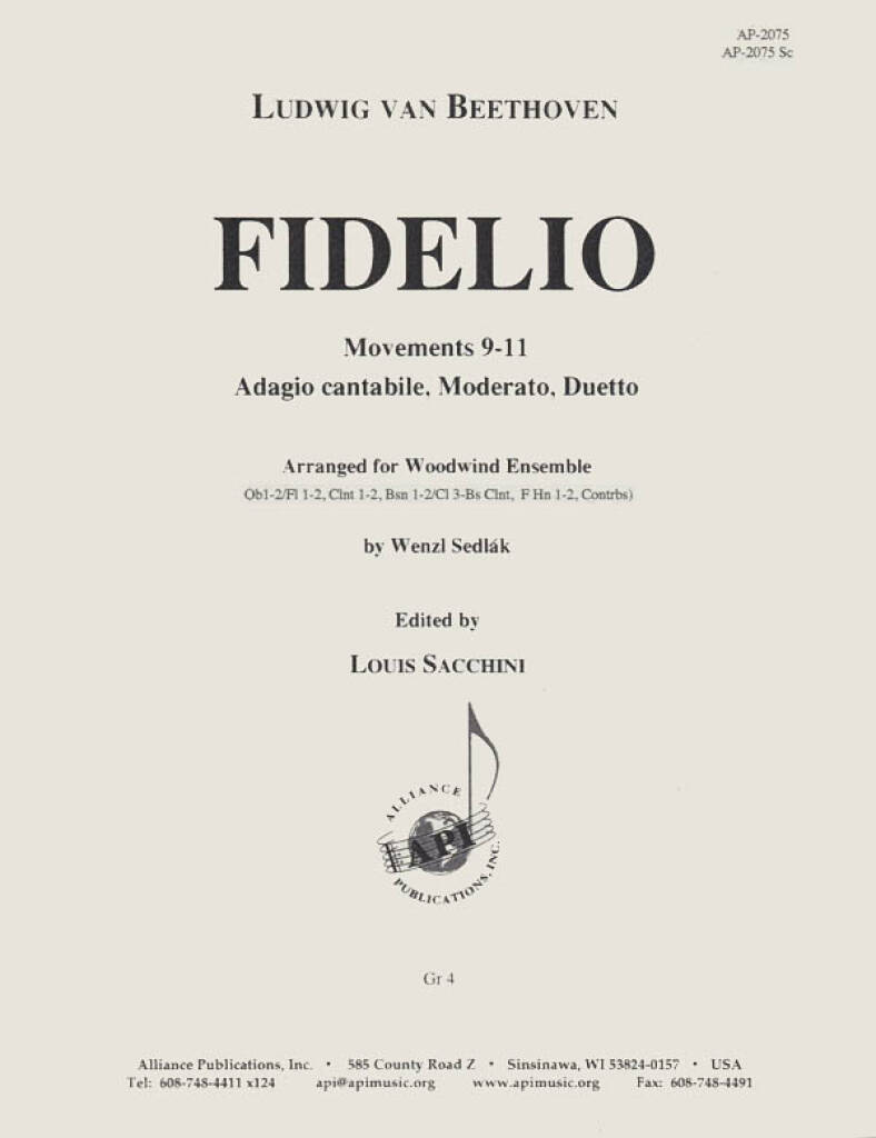 Fidelio - Mvts 9-11 - Set - Ww Ens 9